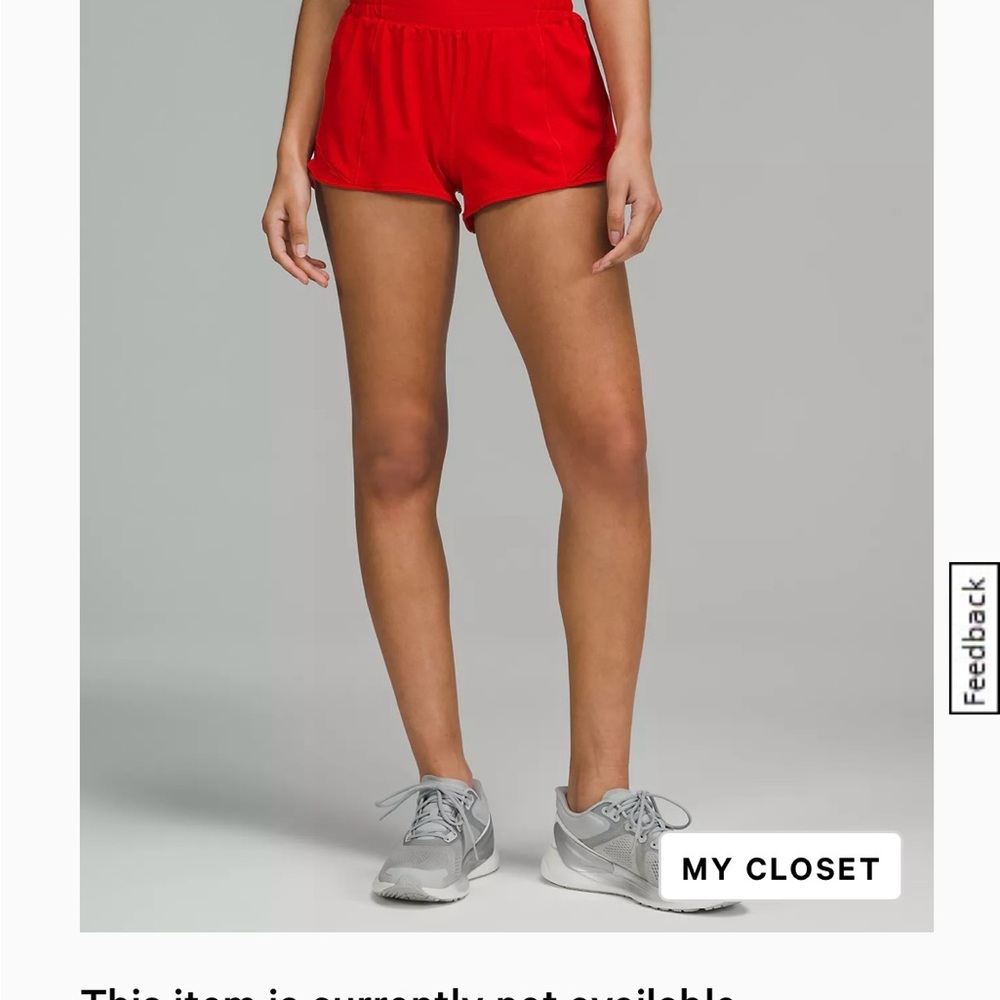 Lululemon Hotty Hot High-Rise Lined
Short 2.5", dark red, size 12